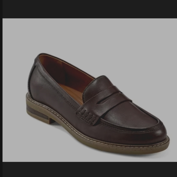 Earth Javas Brown Leather Slip On Penny Oxford Loafers Womens 8 Academia Preppy - Picture 1 of 10